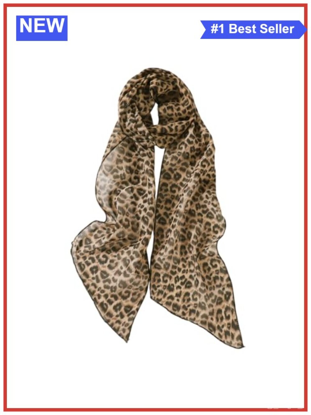 Women's Chiffon Scarf Polka Dot Leopard Print Long Lightweight Neck Hair Wrap